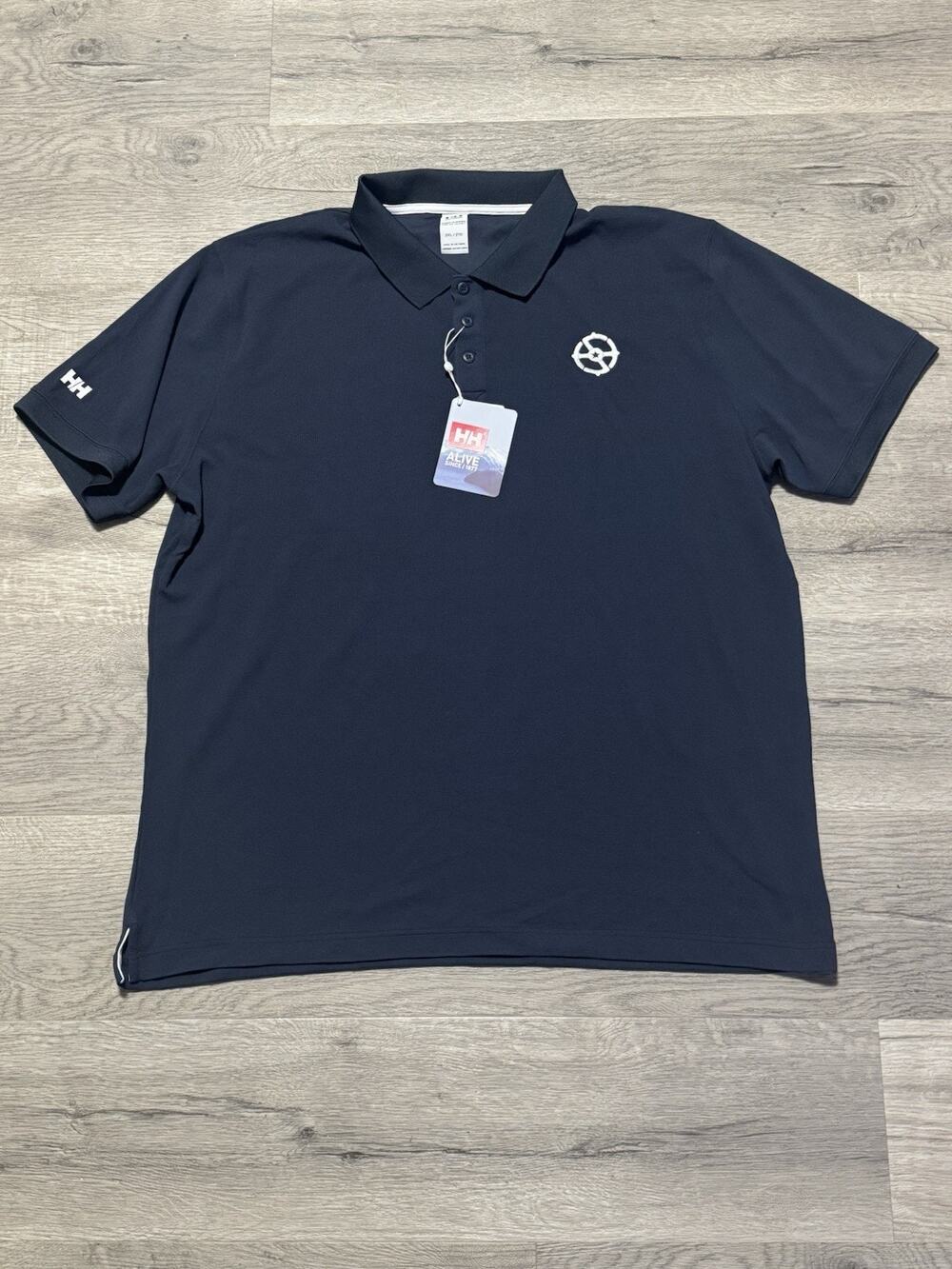 NWT Helly Hansen Riftline Polo Shirt Men’s 2XL Navy Blue XXL